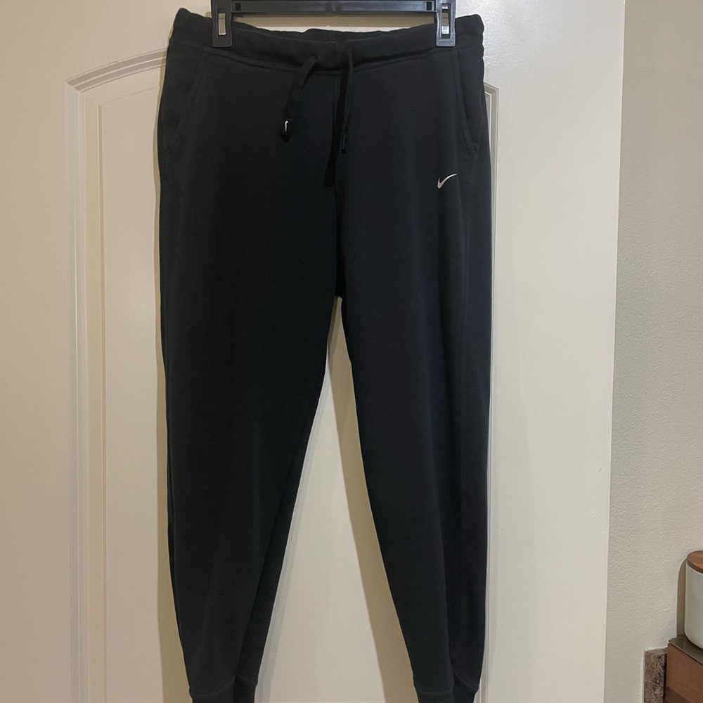 Nike Black Tapered Sweatpants with Elastic Cuffs